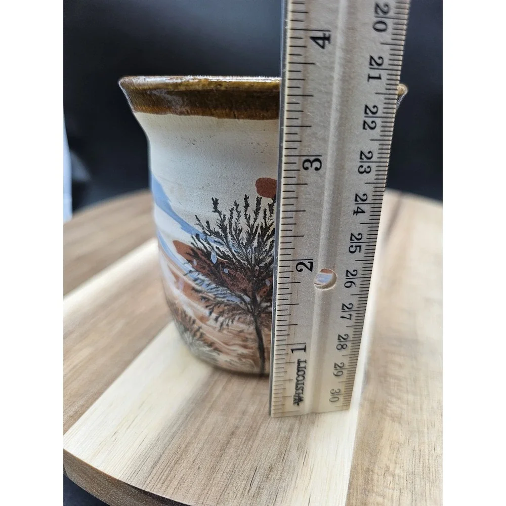 Sevierville Pottery Cup Bud Vase Pen‎ Cup Tree Design